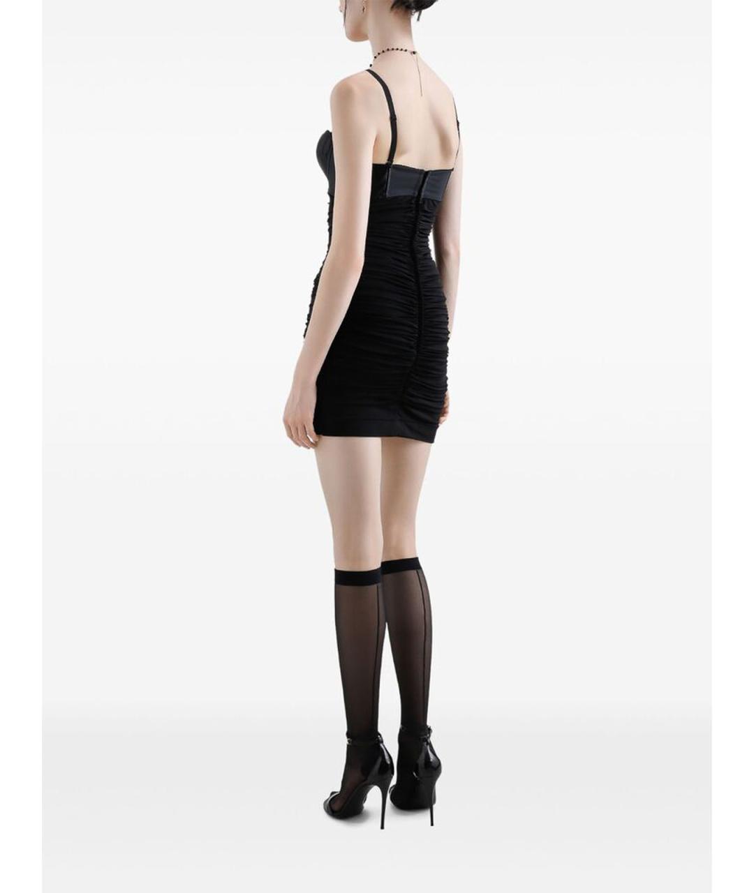 DOLCE&GABBANA Черное вискозное коктейльное платье, фото 4