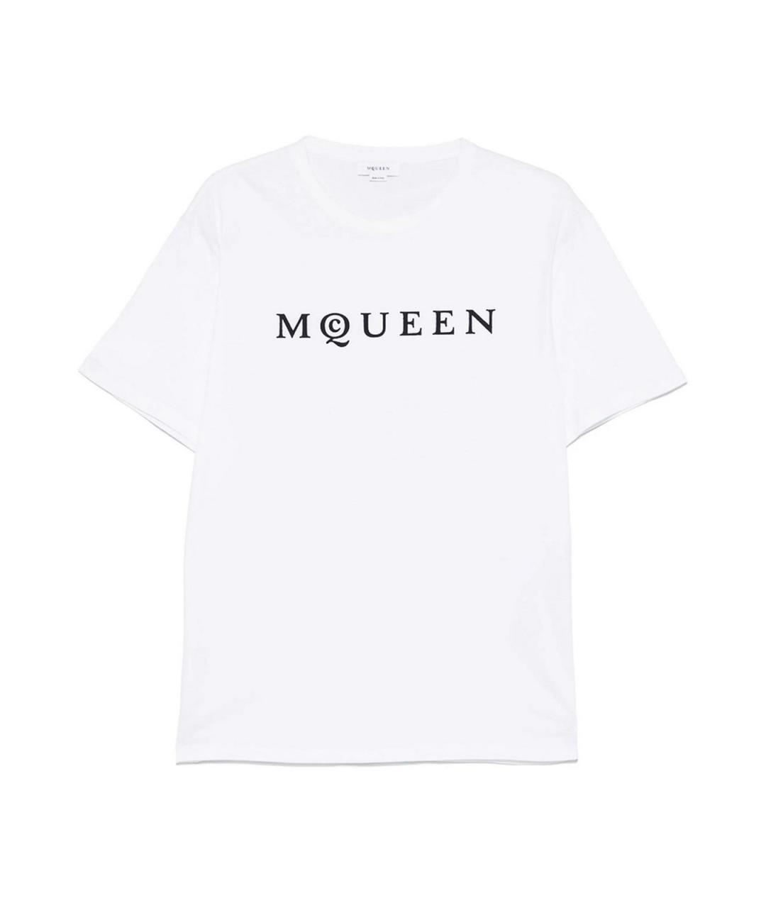 ALEXANDER MCQUEEN Белая хлопковая футболка, фото 1