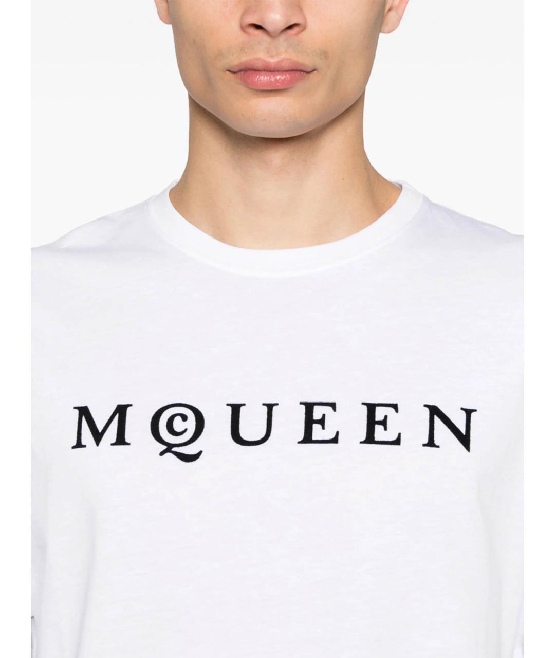 ALEXANDER MCQUEEN Белая хлопковая футболка, фото 4