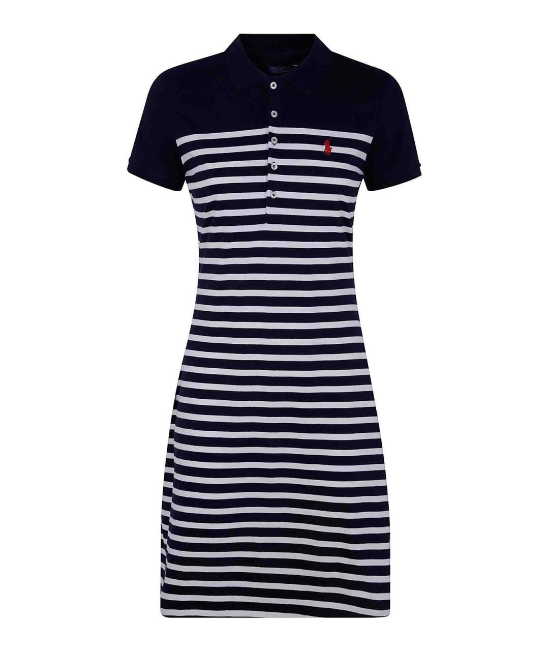POLO RALPH LAUREN Синее полиэстеровое повседневное платье, фото 1