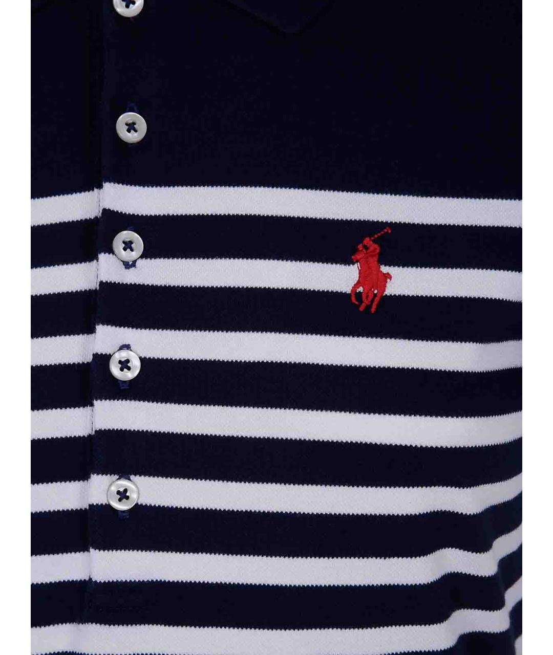 POLO RALPH LAUREN Синее полиэстеровое повседневное платье, фото 3