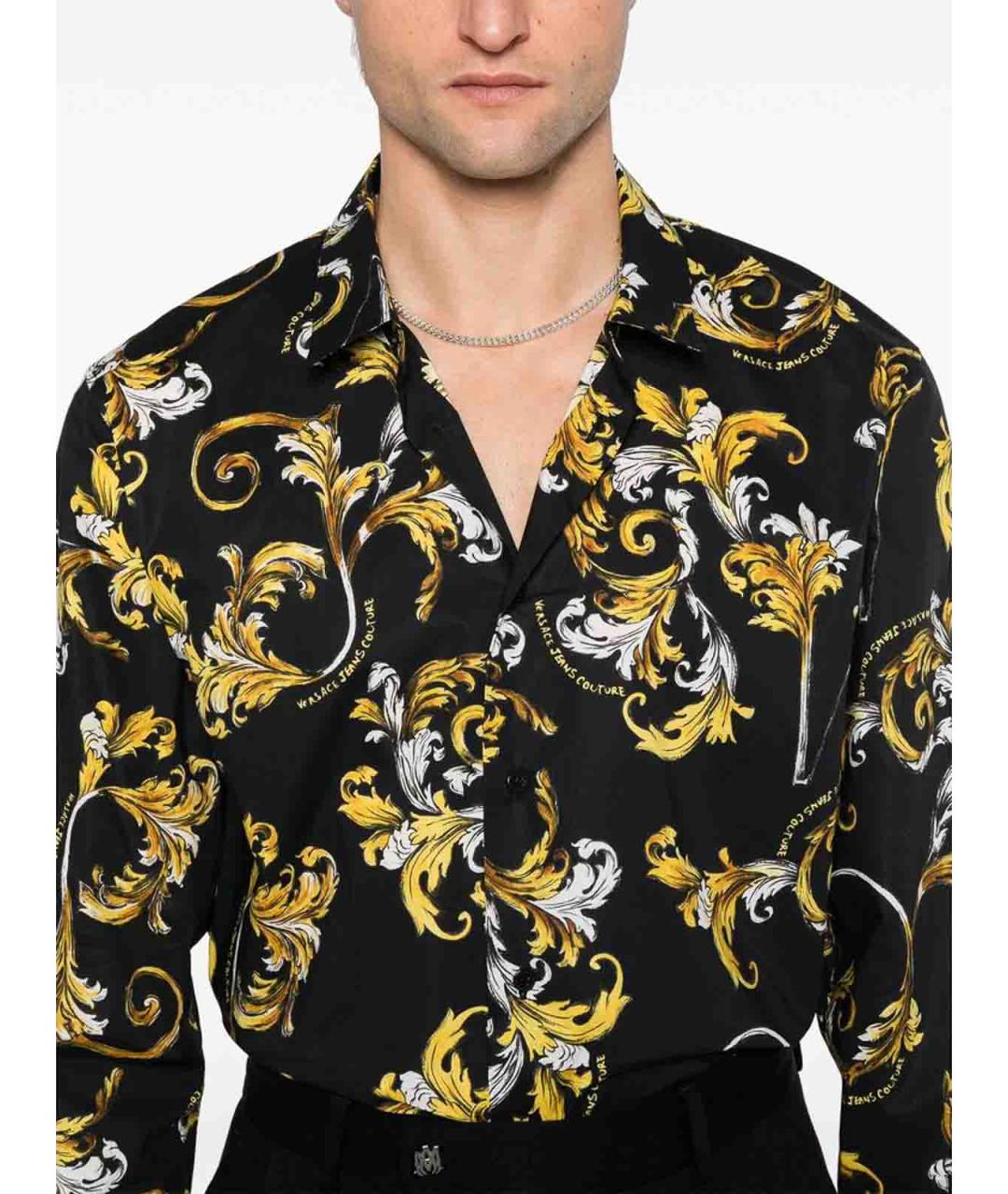 VERSACE JEANS COUTURE Черная хлопковая классическая рубашка, фото 4