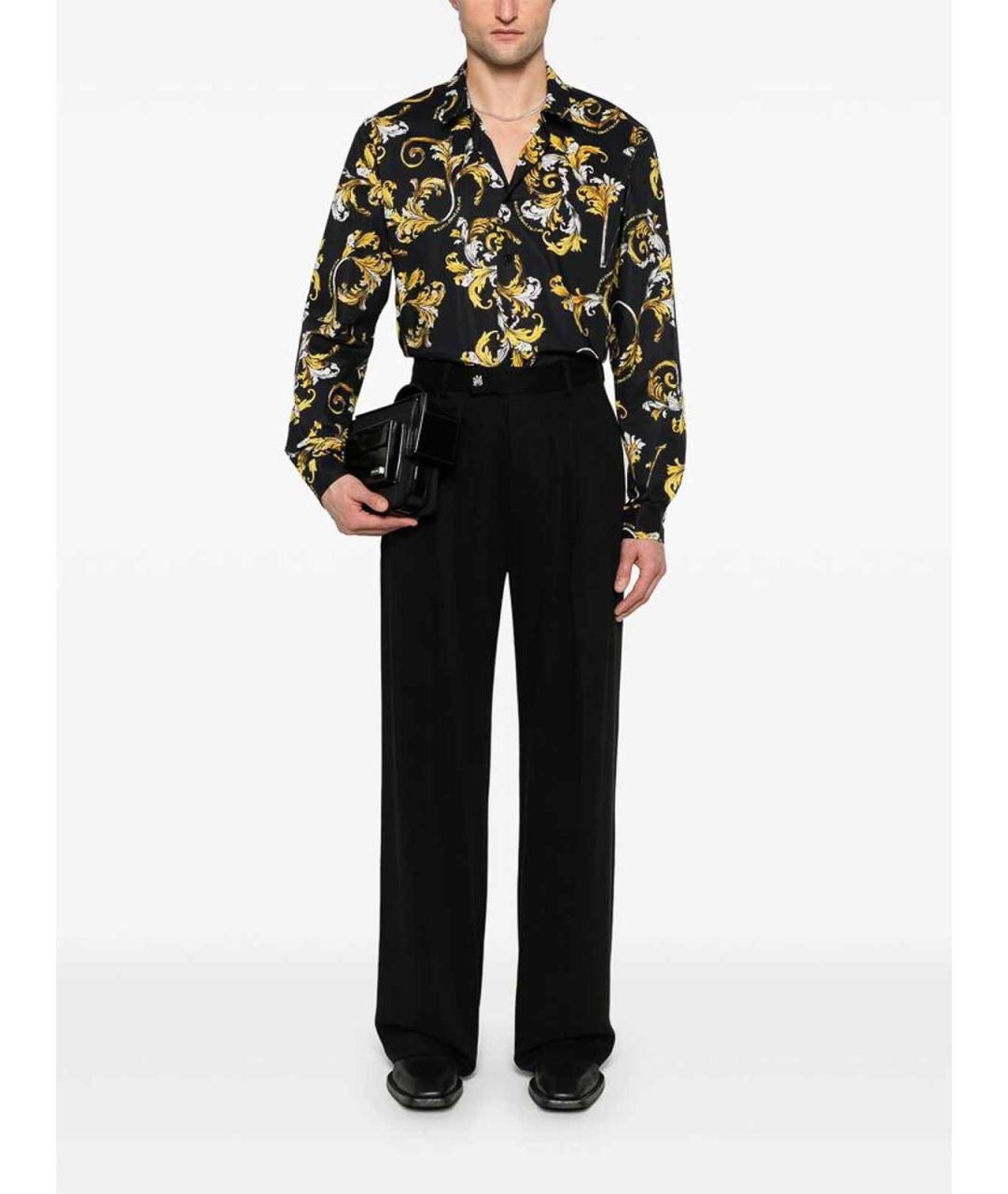 VERSACE JEANS COUTURE Черная хлопковая классическая рубашка, фото 5