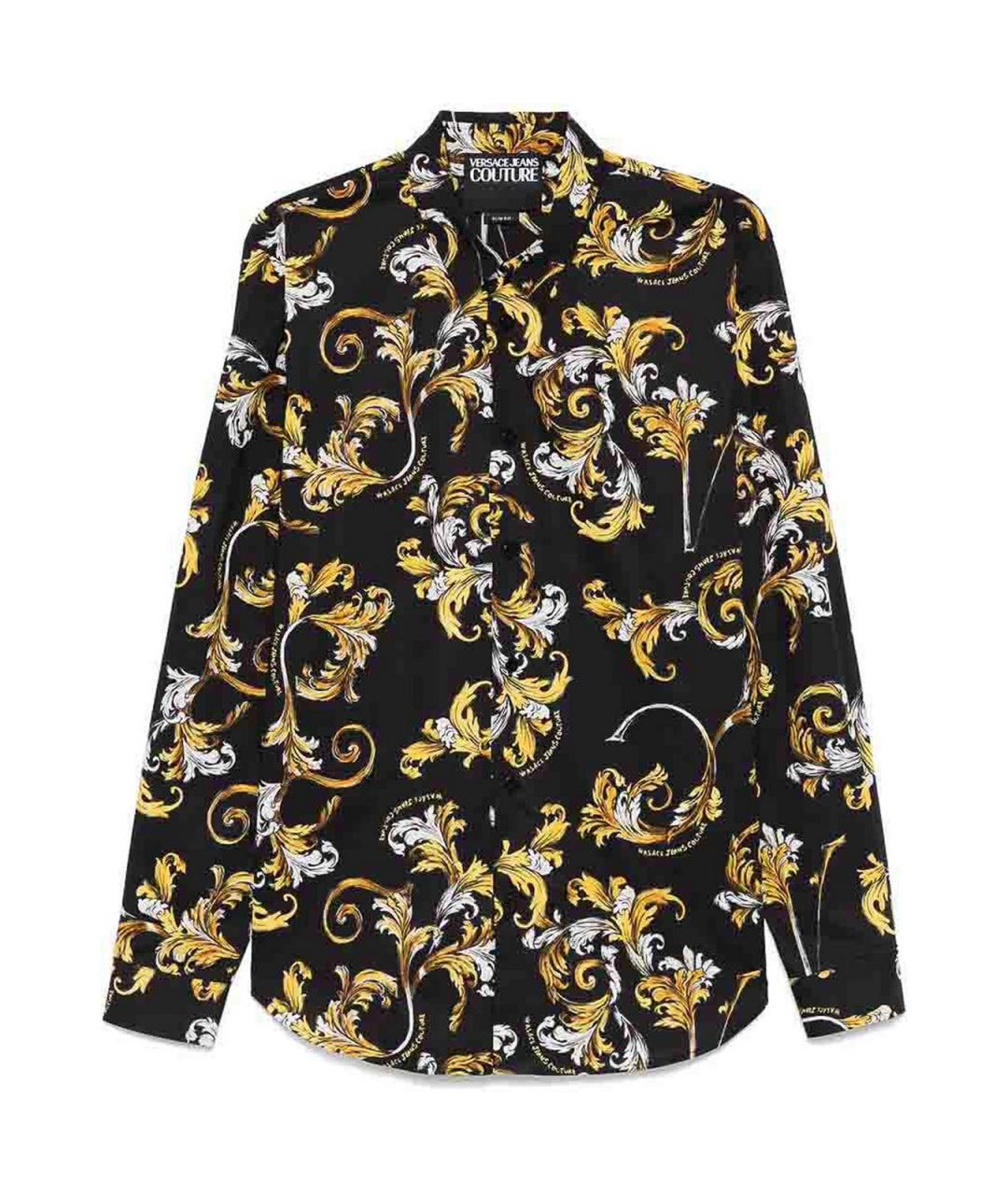 VERSACE JEANS COUTURE Черная хлопковая классическая рубашка, фото 1