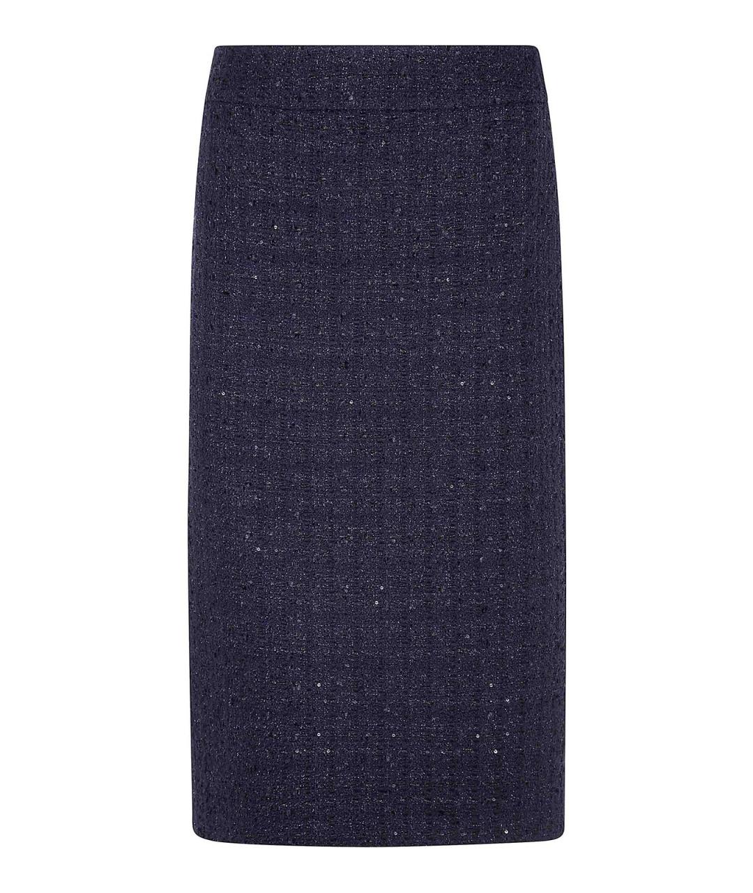 EMPORIO ARMANI Синяя полиэстеровая юбка миди, фото 1