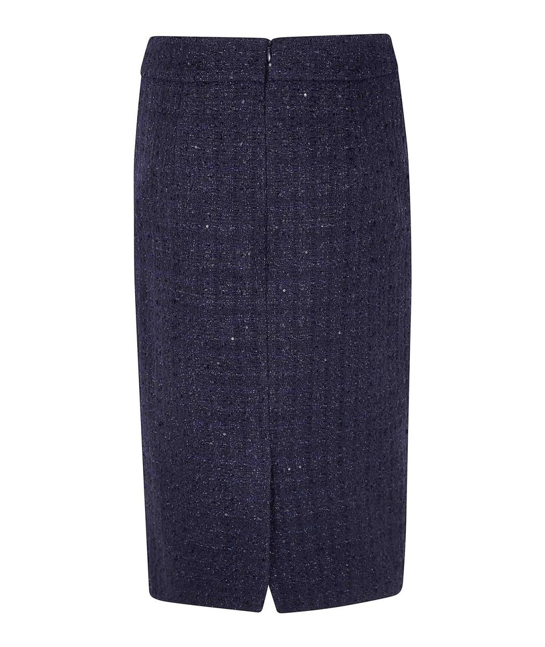 EMPORIO ARMANI Синяя полиэстеровая юбка миди, фото 2