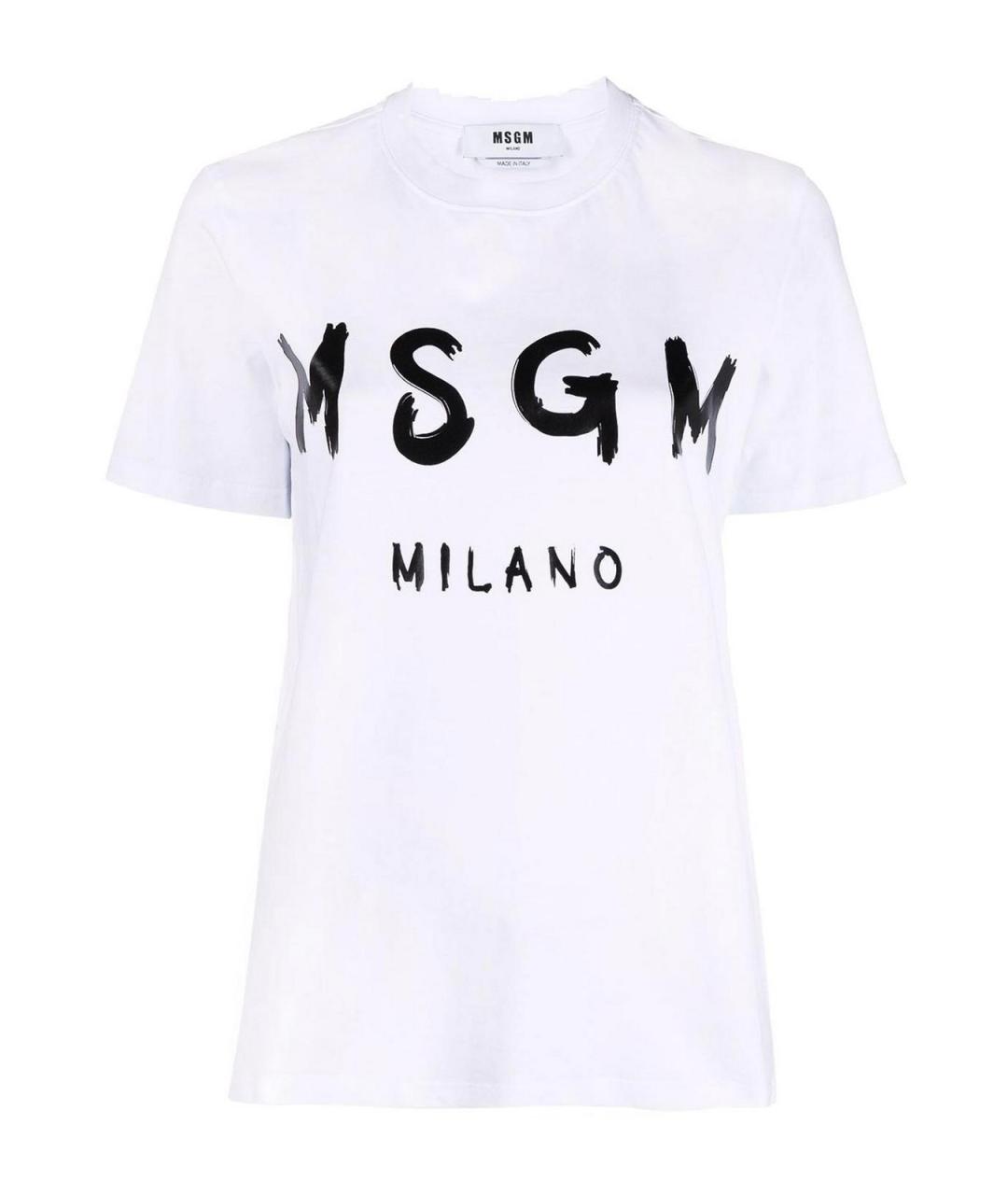 MSGM Белая хлопковая футболка, фото 1