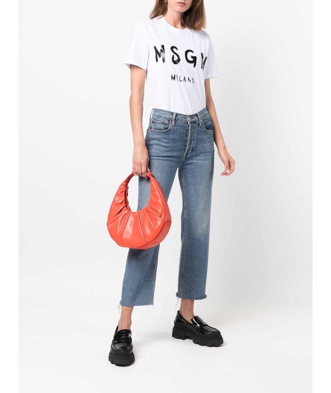 MSGM Белая хлопковая футболка, фото 2