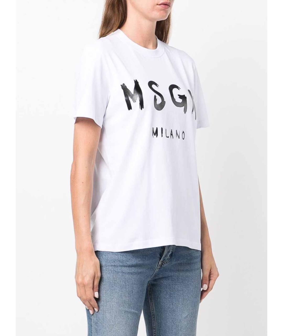 MSGM Белая хлопковая футболка, фото 3