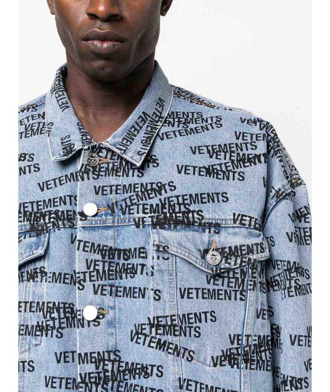 VETEMENTS Голубая хлопковая куртка, фото 5