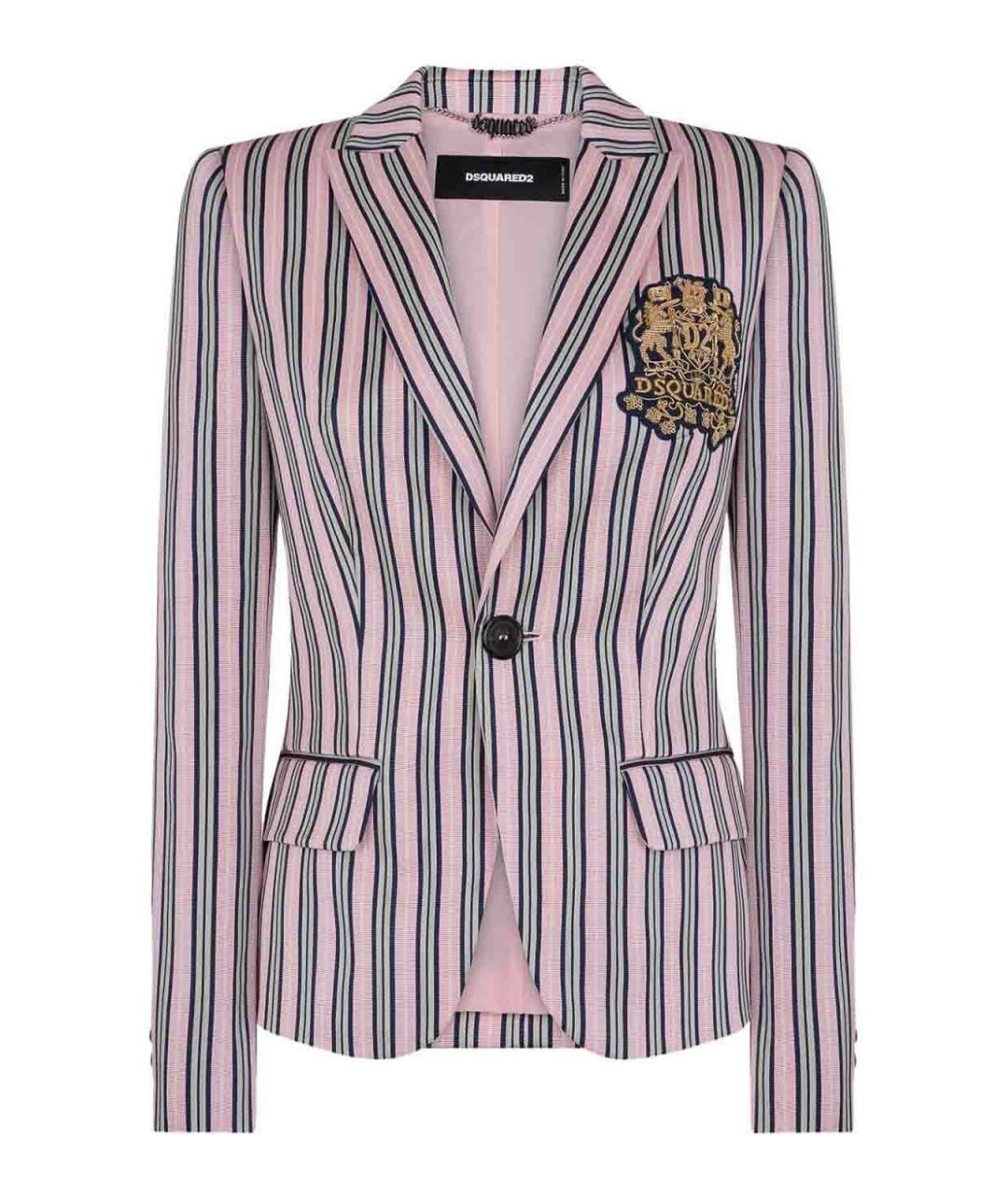 DSQUARED2 Розовый полиэстеровый жакет/пиджак, фото 1