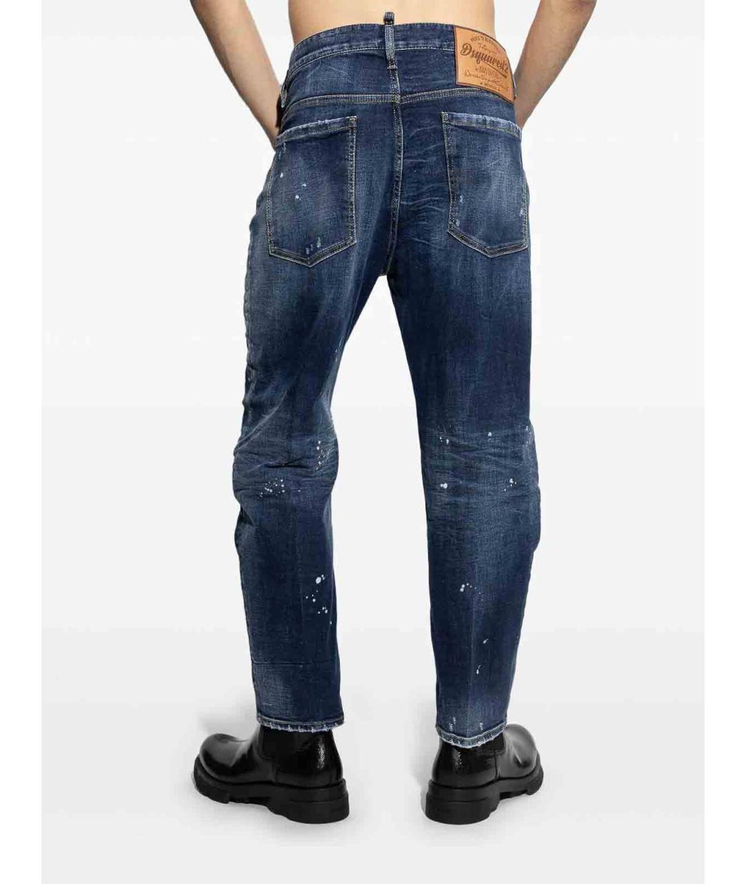 DSQUARED2 Синие хлопковые прямые джинсы, фото 5