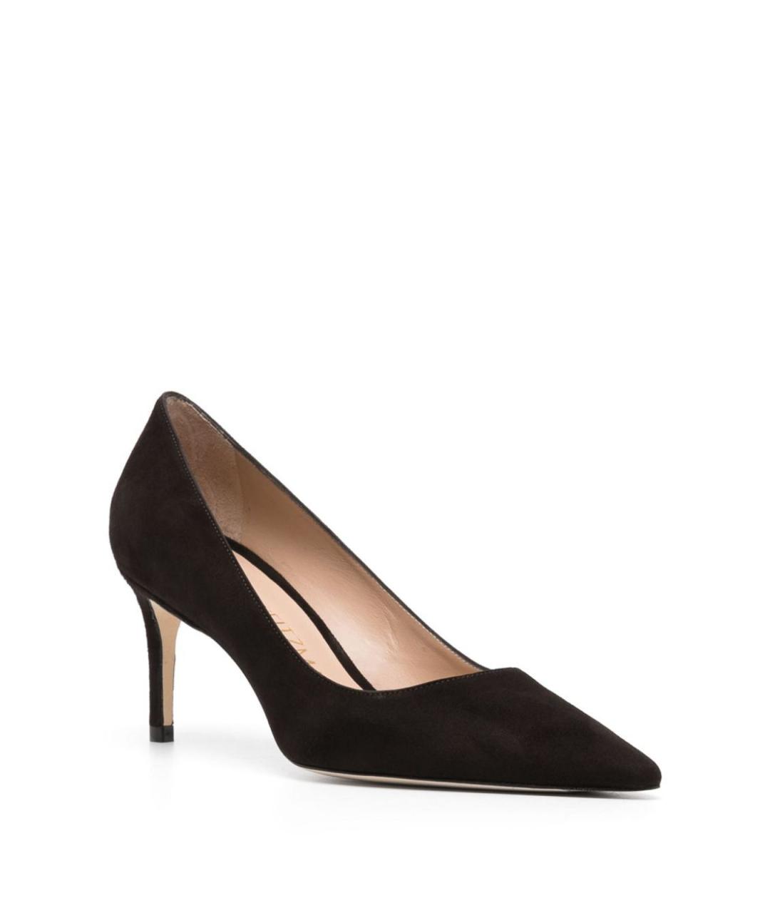 STUART WEITZMAN Коричневые текстильные туфли, фото 4