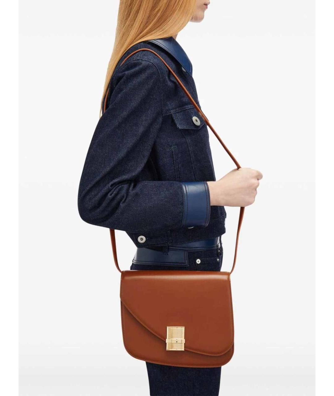 FERRAGAMO Коричневая кожаная сумка через плечо, фото 2