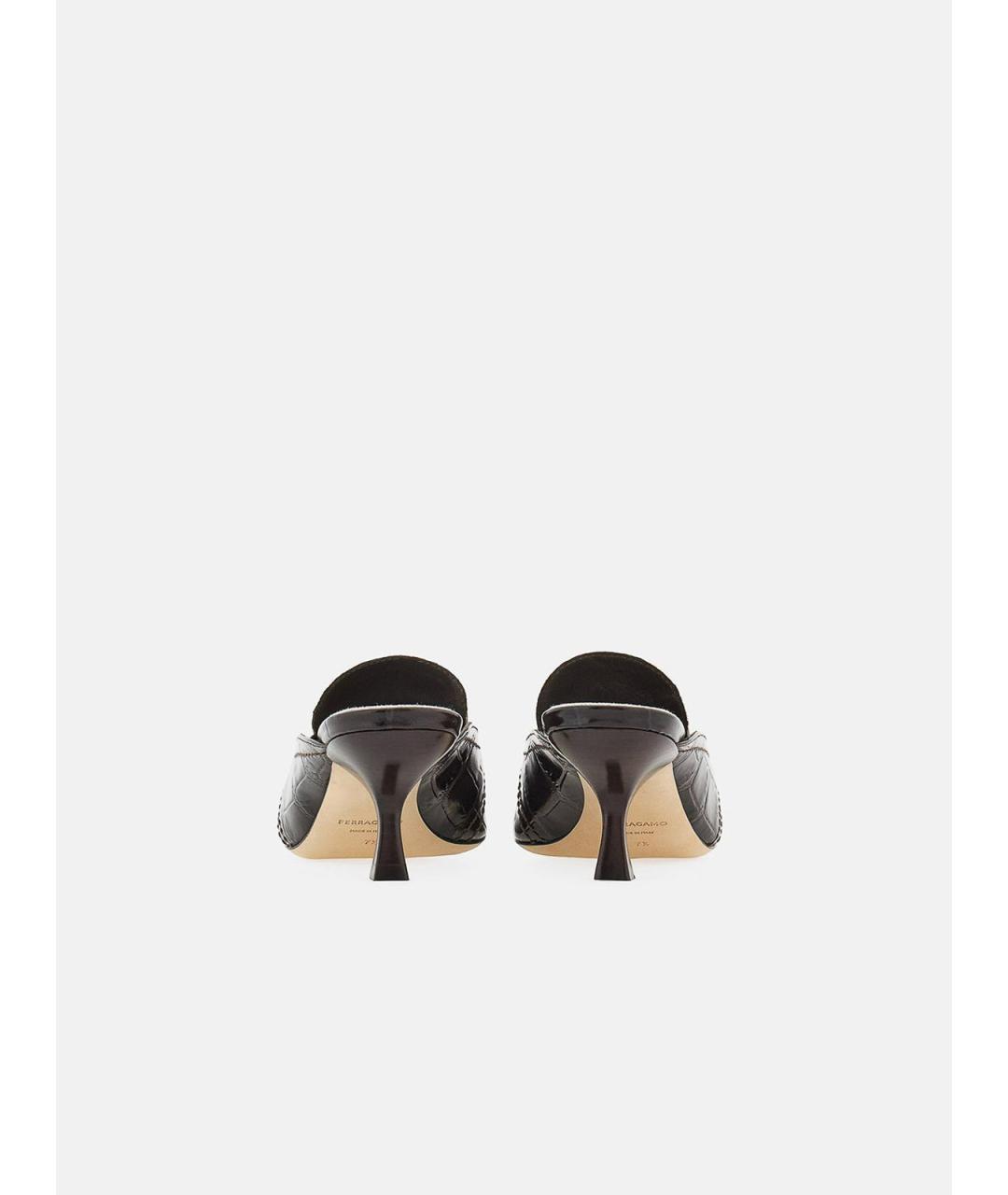 FERRAGAMO Коричневые текстильные мюли, фото 3