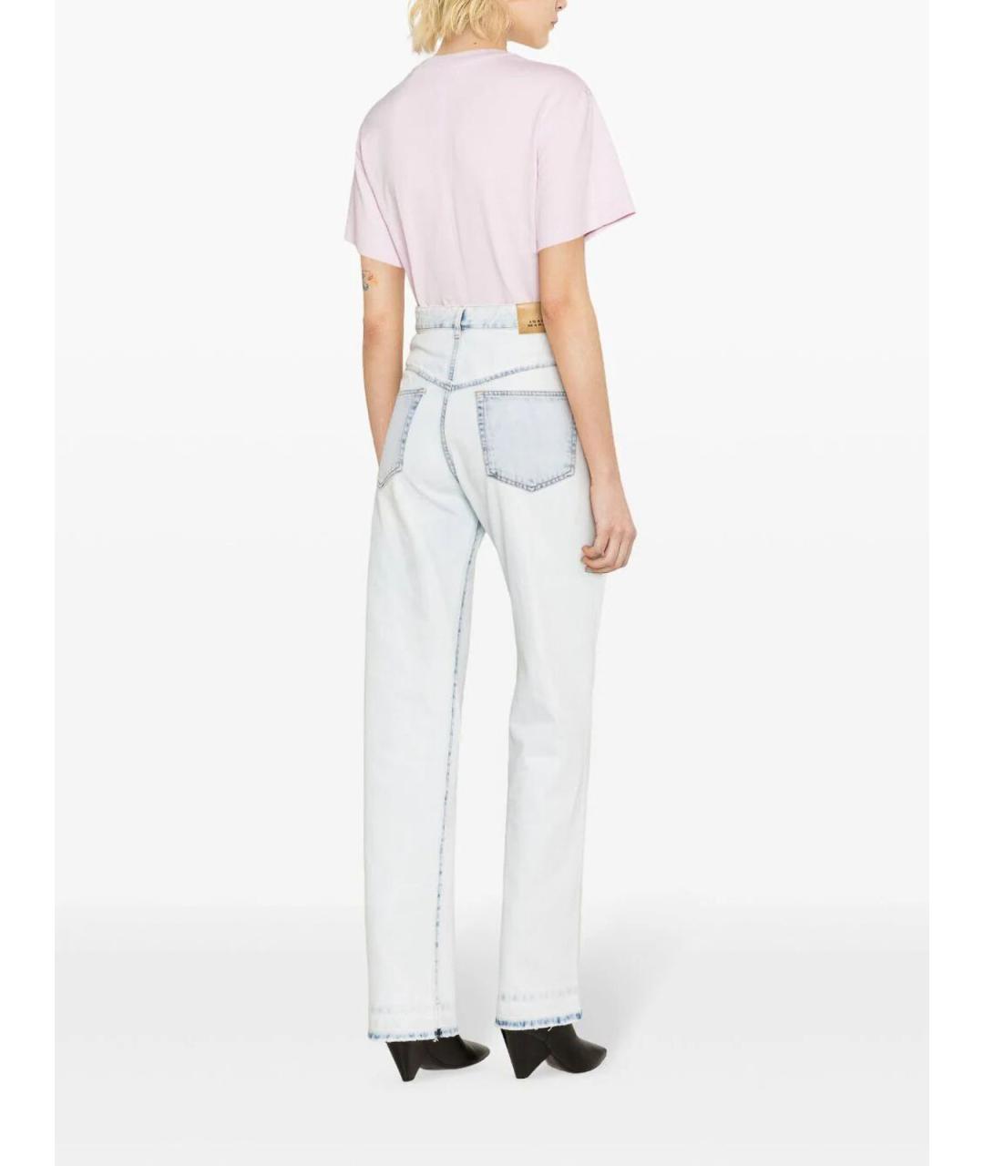 ISABEL MARANT Голубые хлопковые прямые джинсы, фото 2