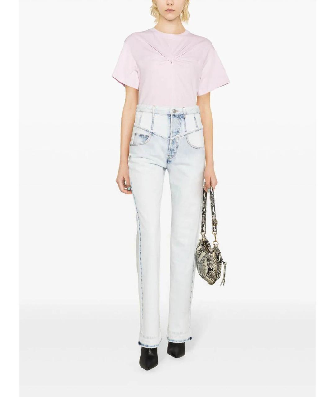 ISABEL MARANT Голубые хлопковые прямые джинсы, фото 4