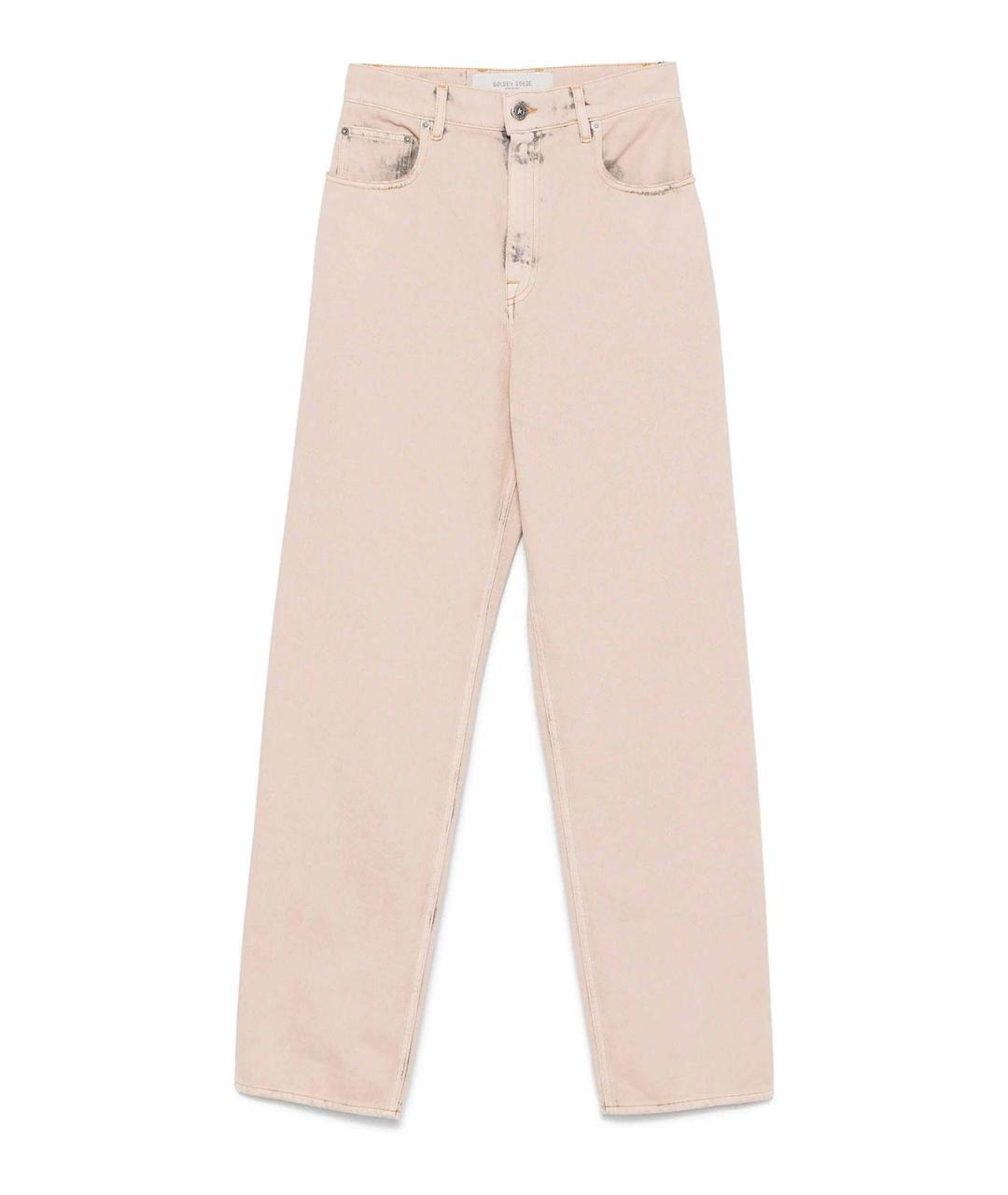 GOLDEN GOOSE Бежевые хлопковые прямые джинсы, фото 1
