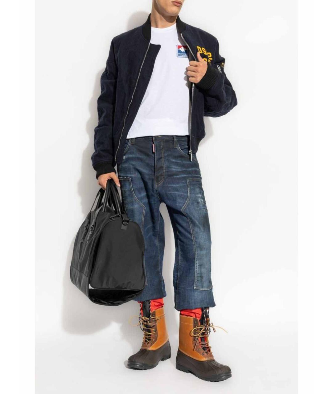 DSQUARED2 Темно-синяя полиэстеровая куртка, фото 3