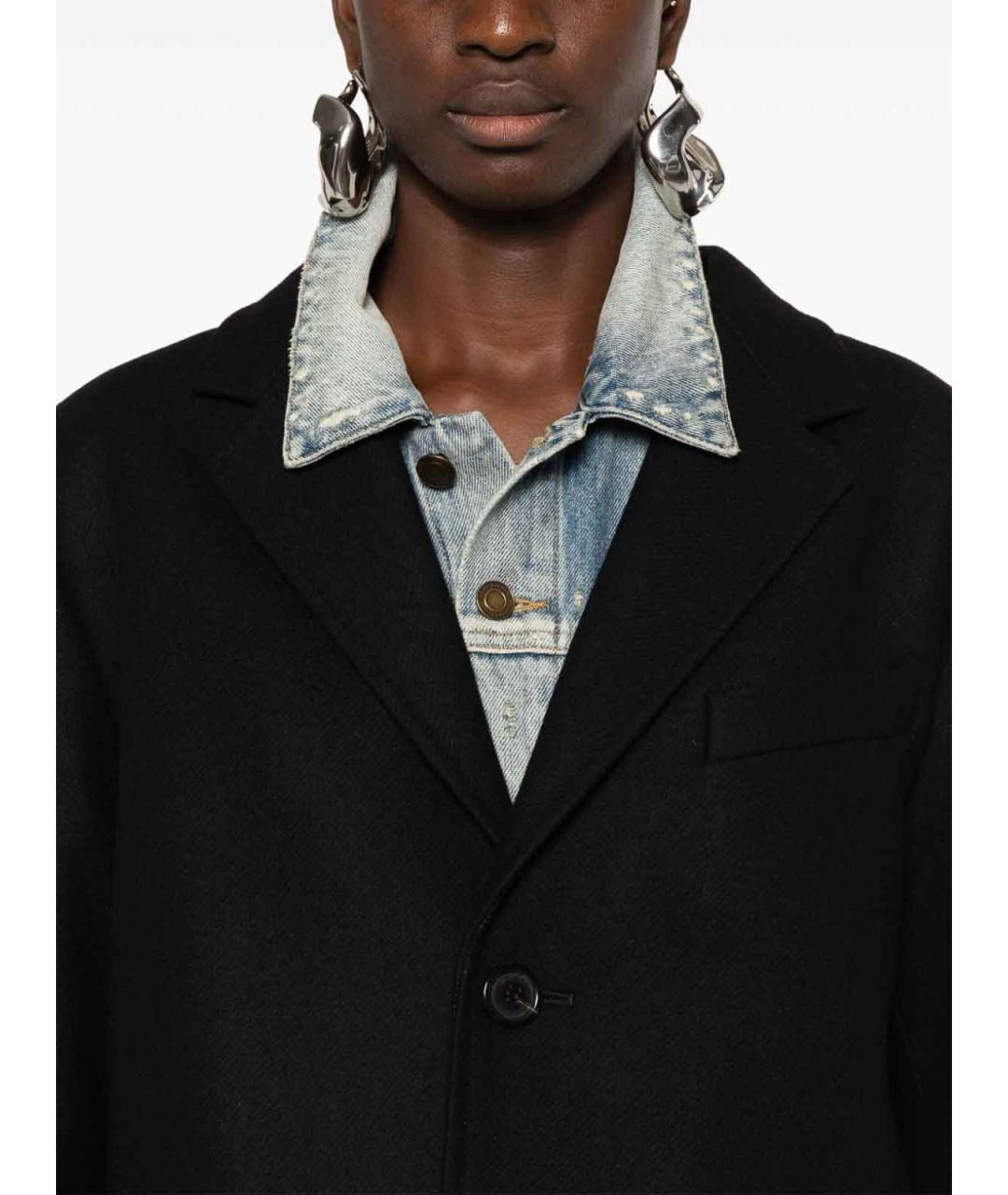 DSQUARED2 Черное шерстяное пальто, фото 4