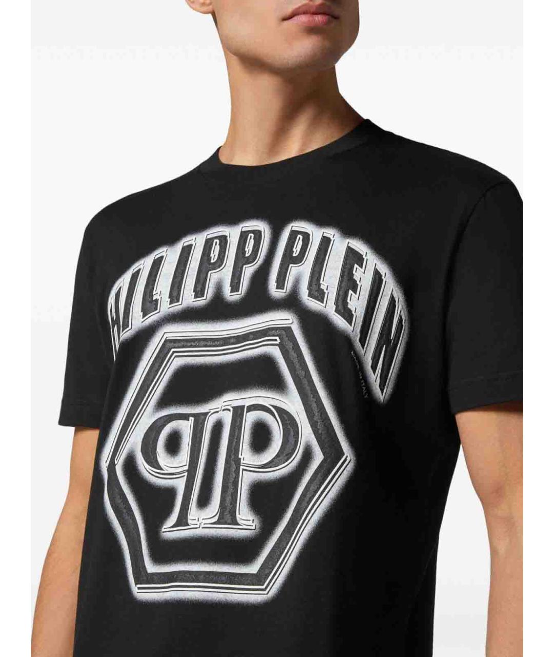 PHILIPP PLEIN Черная хлопковая футболка, фото 2