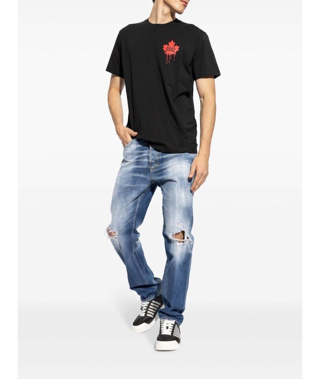DSQUARED2 Синие хлопковые прямые джинсы, фото 2