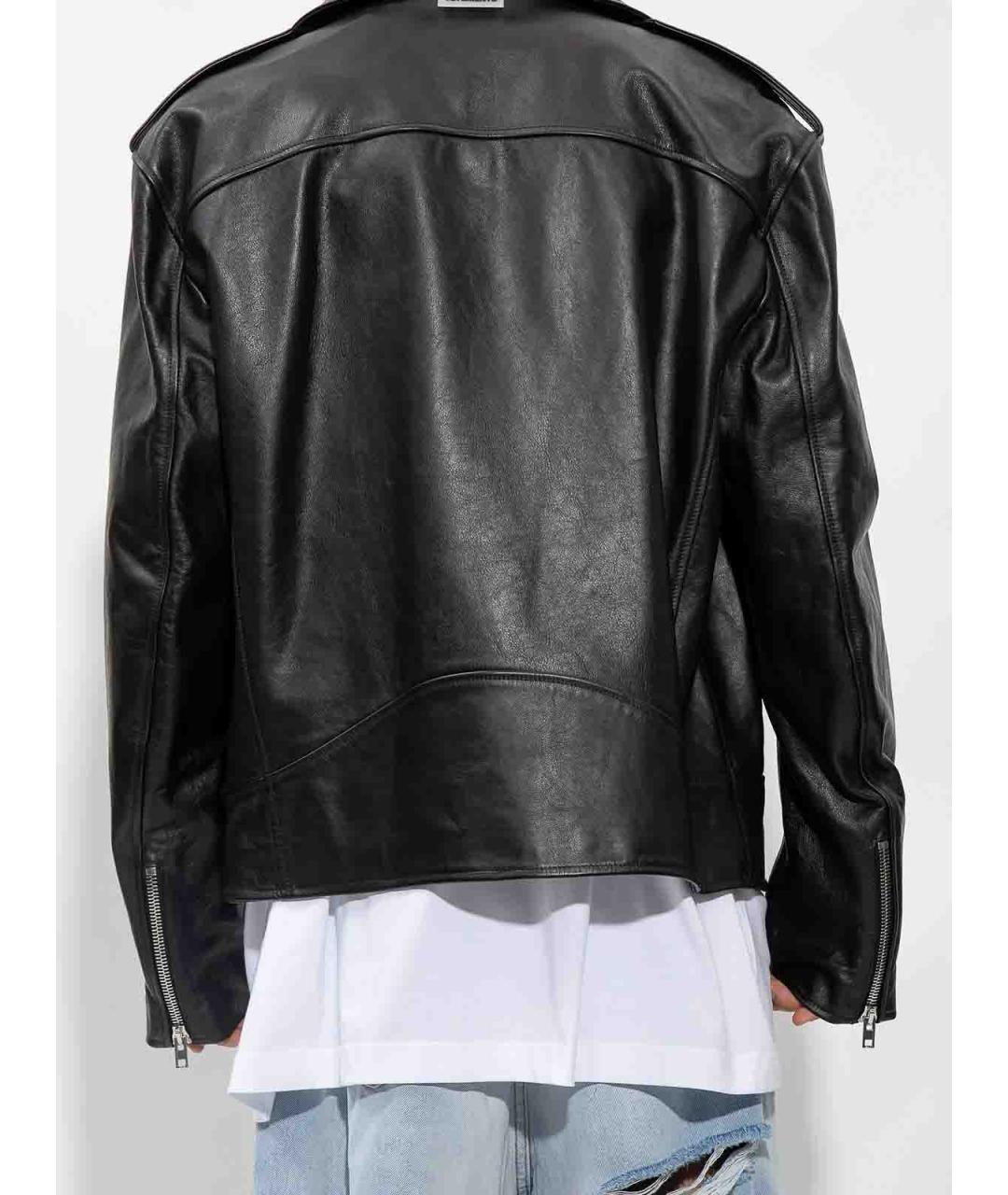 VETEMENTS Черная кожаная куртка, фото 3