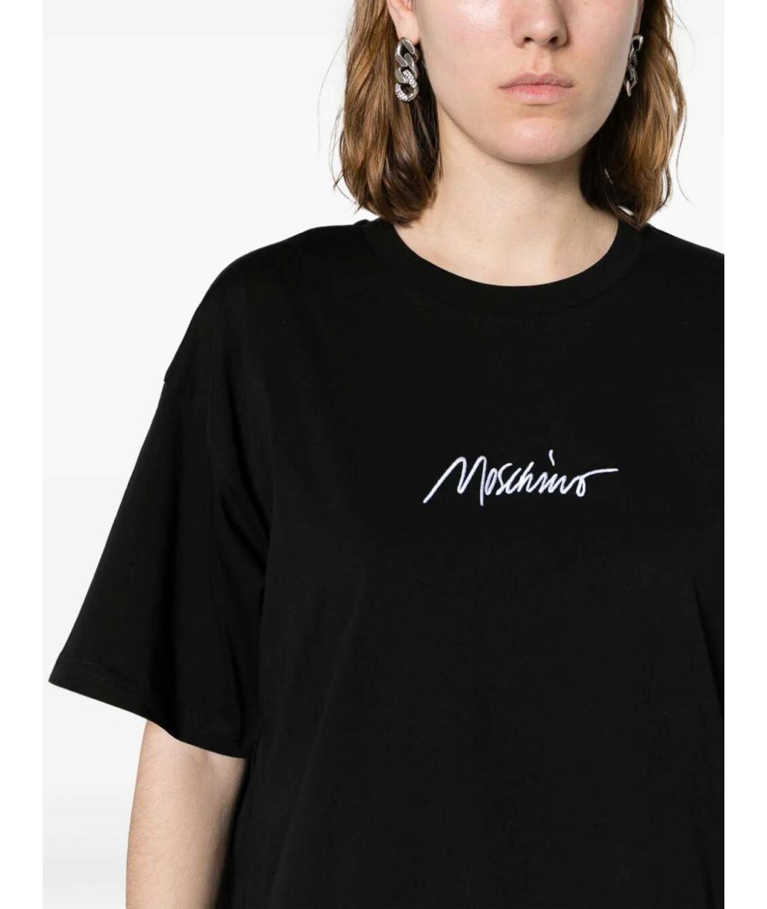 MOSCHINO Черная хлопковая футболка, фото 2
