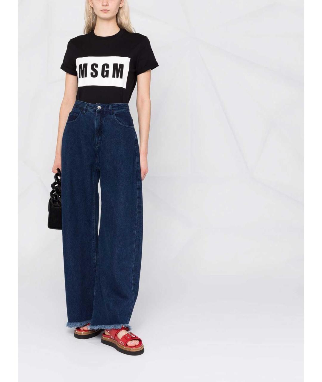 MSGM Черная хлопковая футболка, фото 2
