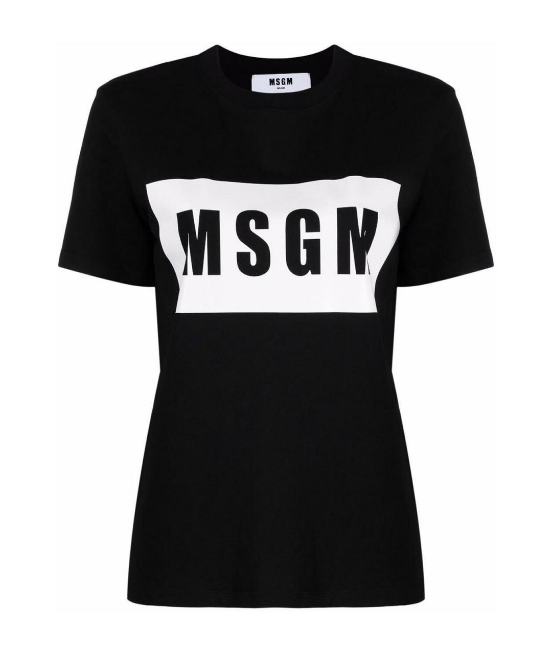 MSGM Черная хлопковая футболка, фото 1