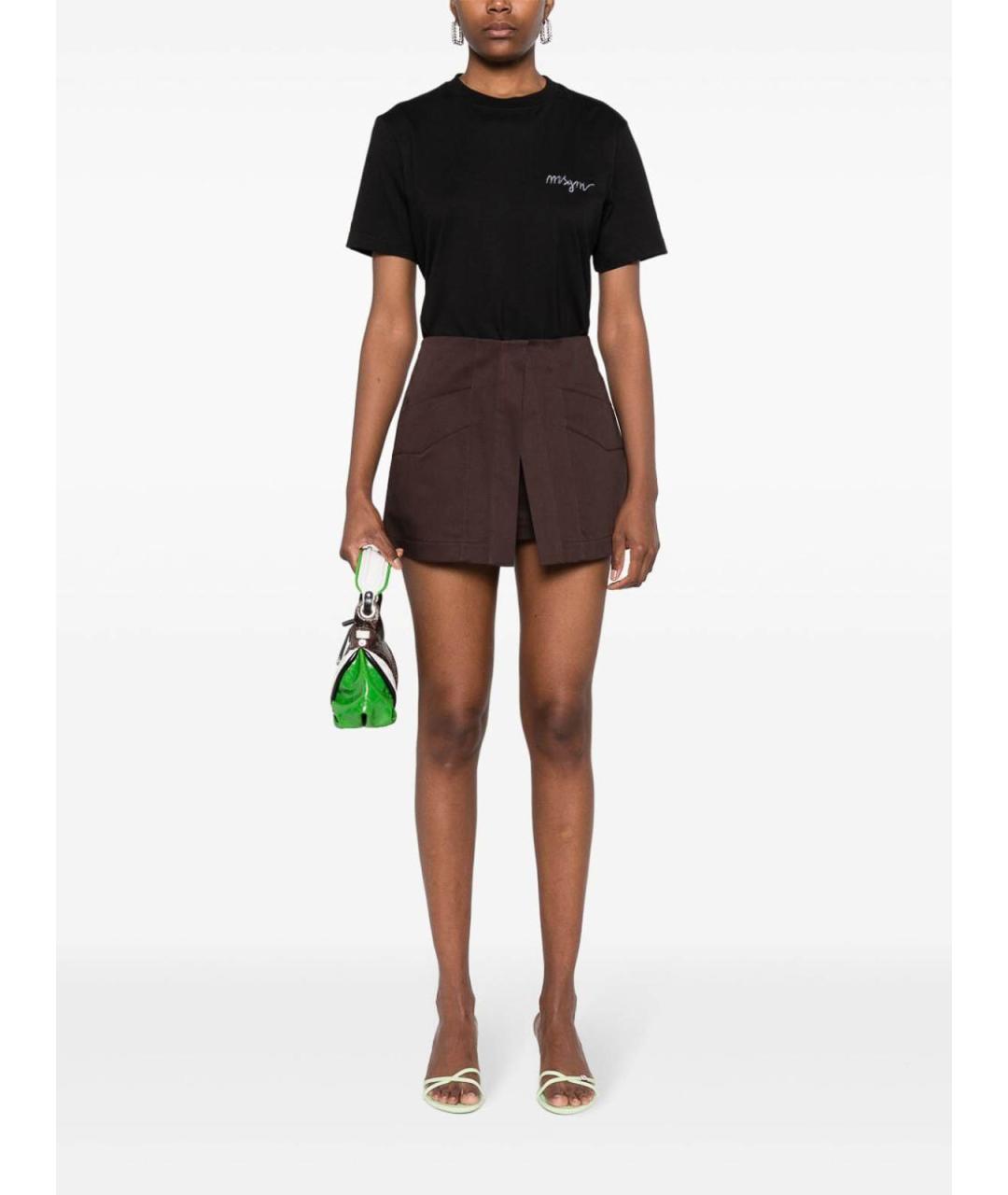 MSGM Черная хлопковая футболка, фото 4