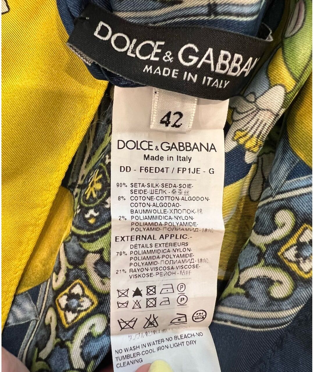 DOLCE&GABBANA Мульти шелковое повседневное платье, фото 4