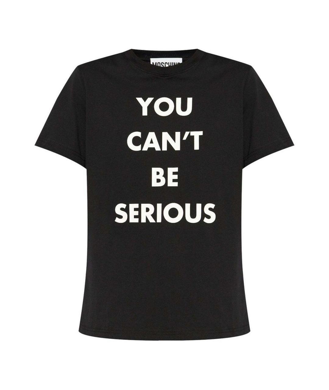MOSCHINO Черная хлопковая футболка, фото 1