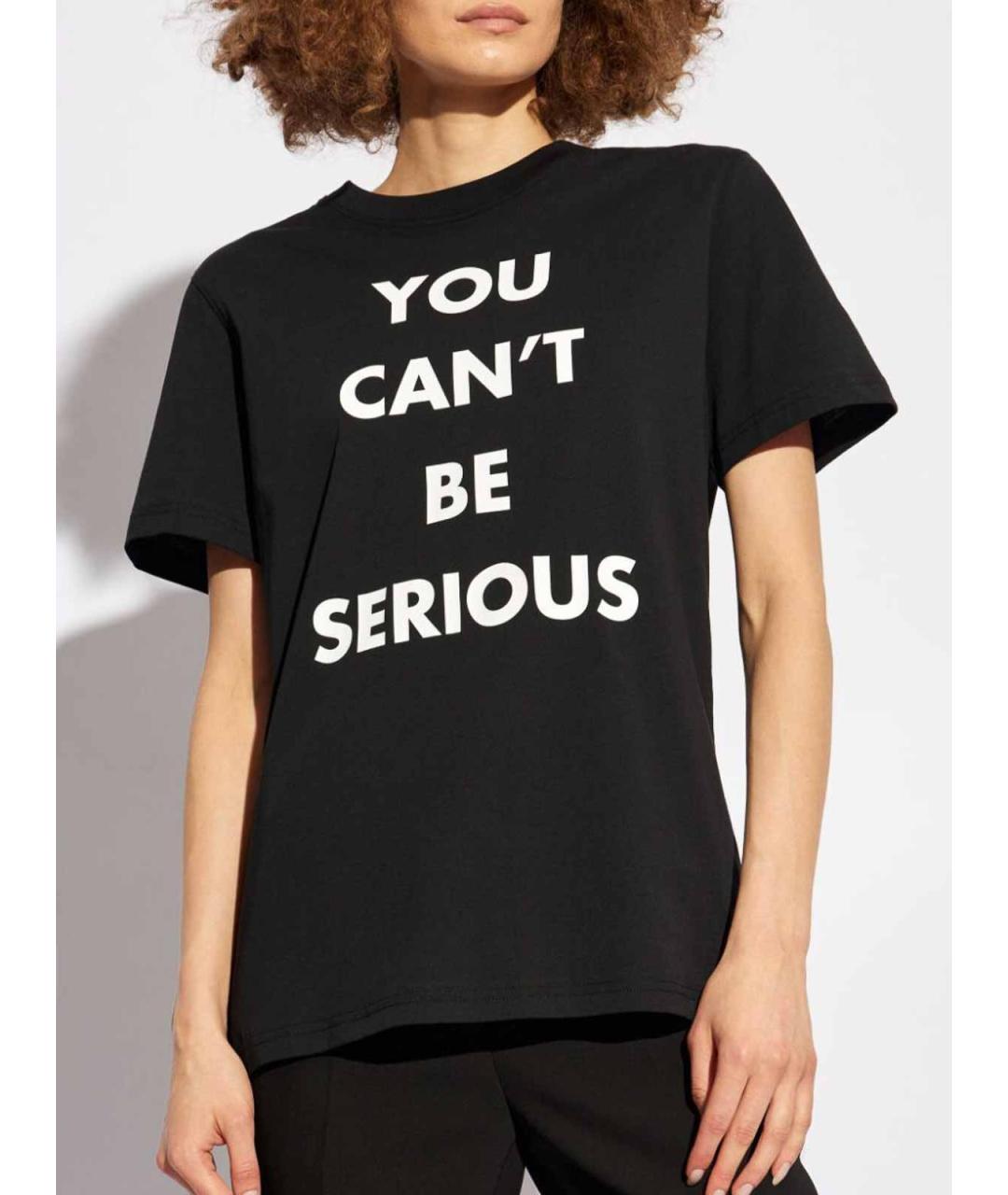 MOSCHINO Черная хлопковая футболка, фото 3