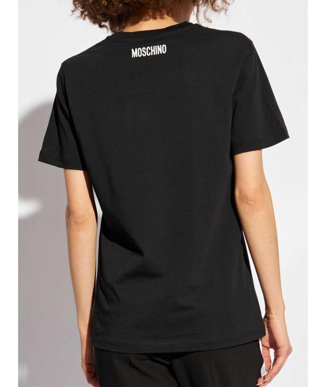 MOSCHINO Черная хлопковая футболка, фото 5