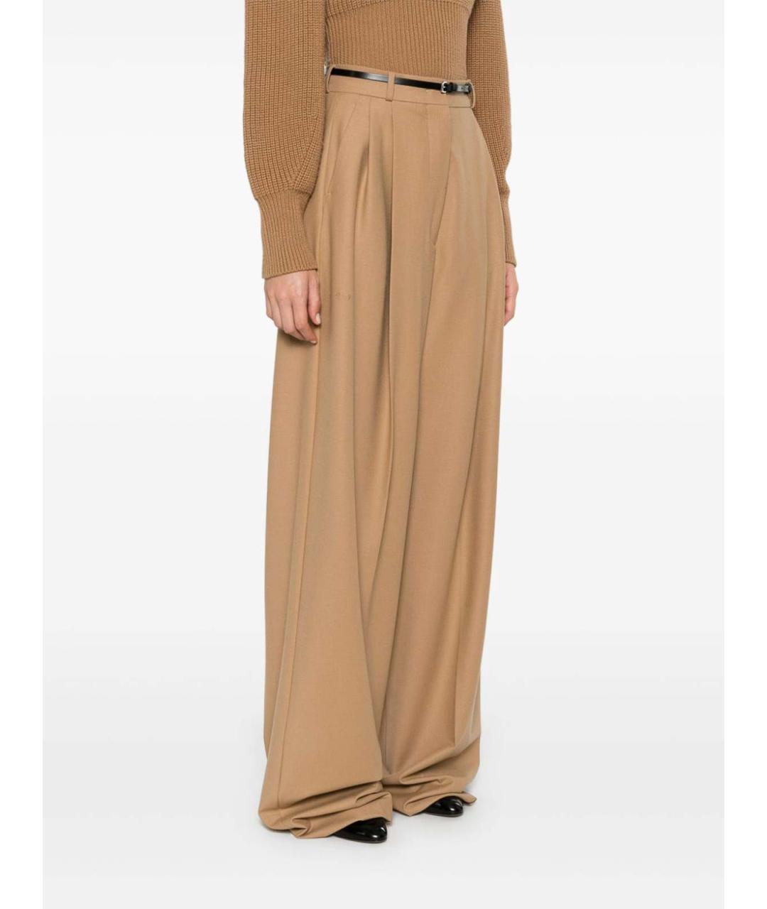 SPORTMAX Бежевые брюки широкие, фото 2