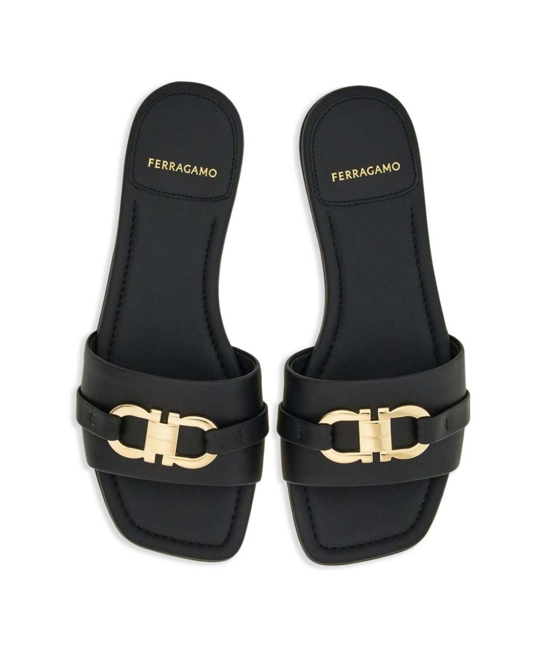 FERRAGAMO Черные текстильные сандалии, фото 3