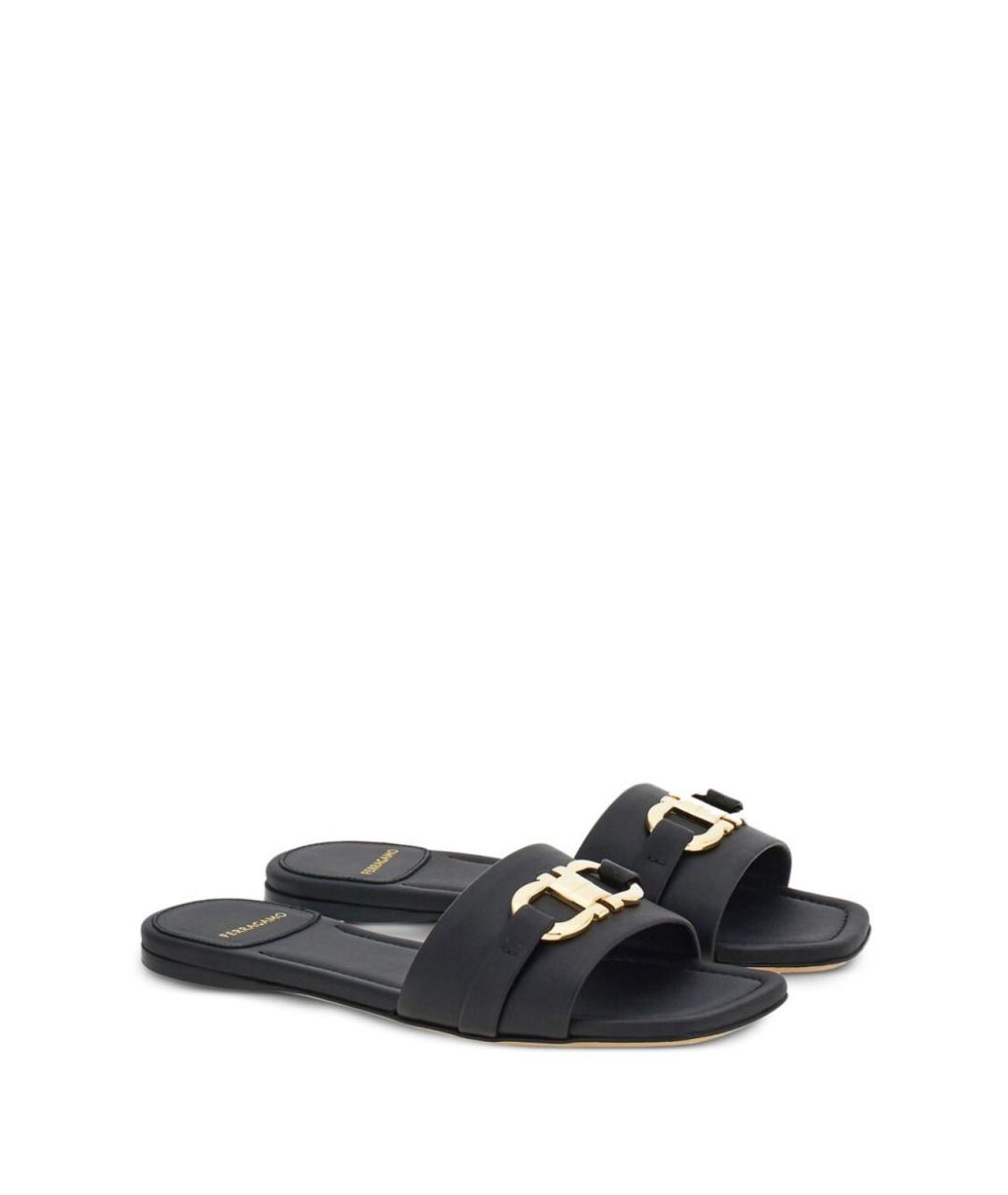 FERRAGAMO Черные текстильные сандалии, фото 4