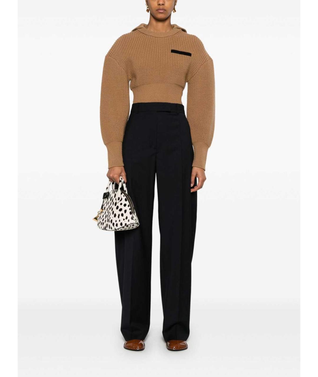 SPORTMAX Черные прямые брюки, фото 5
