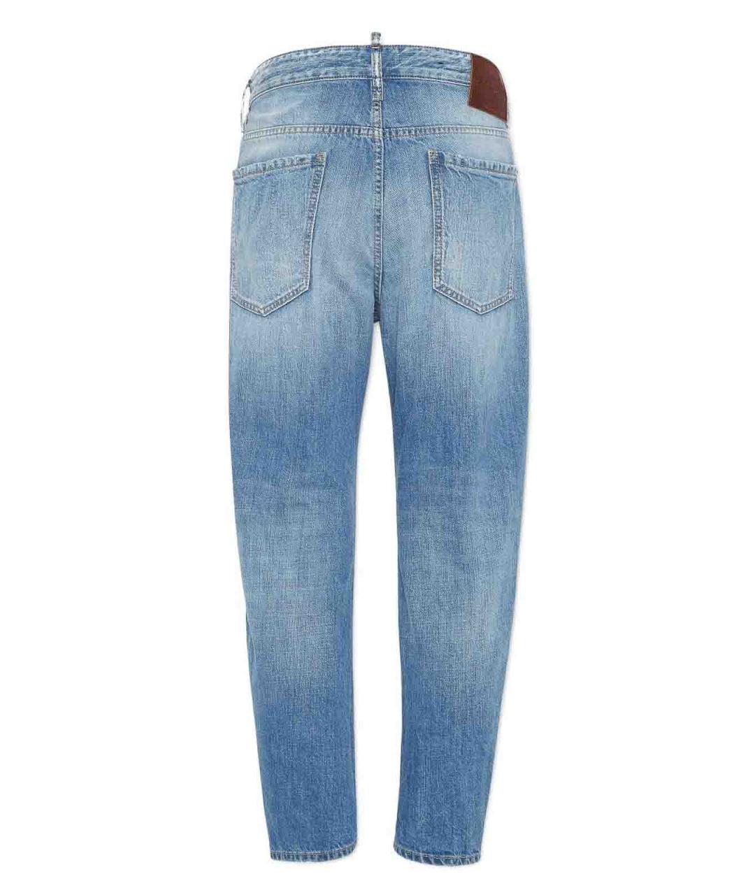 DSQUARED2 Голубые хлопковые прямые джинсы, фото 2