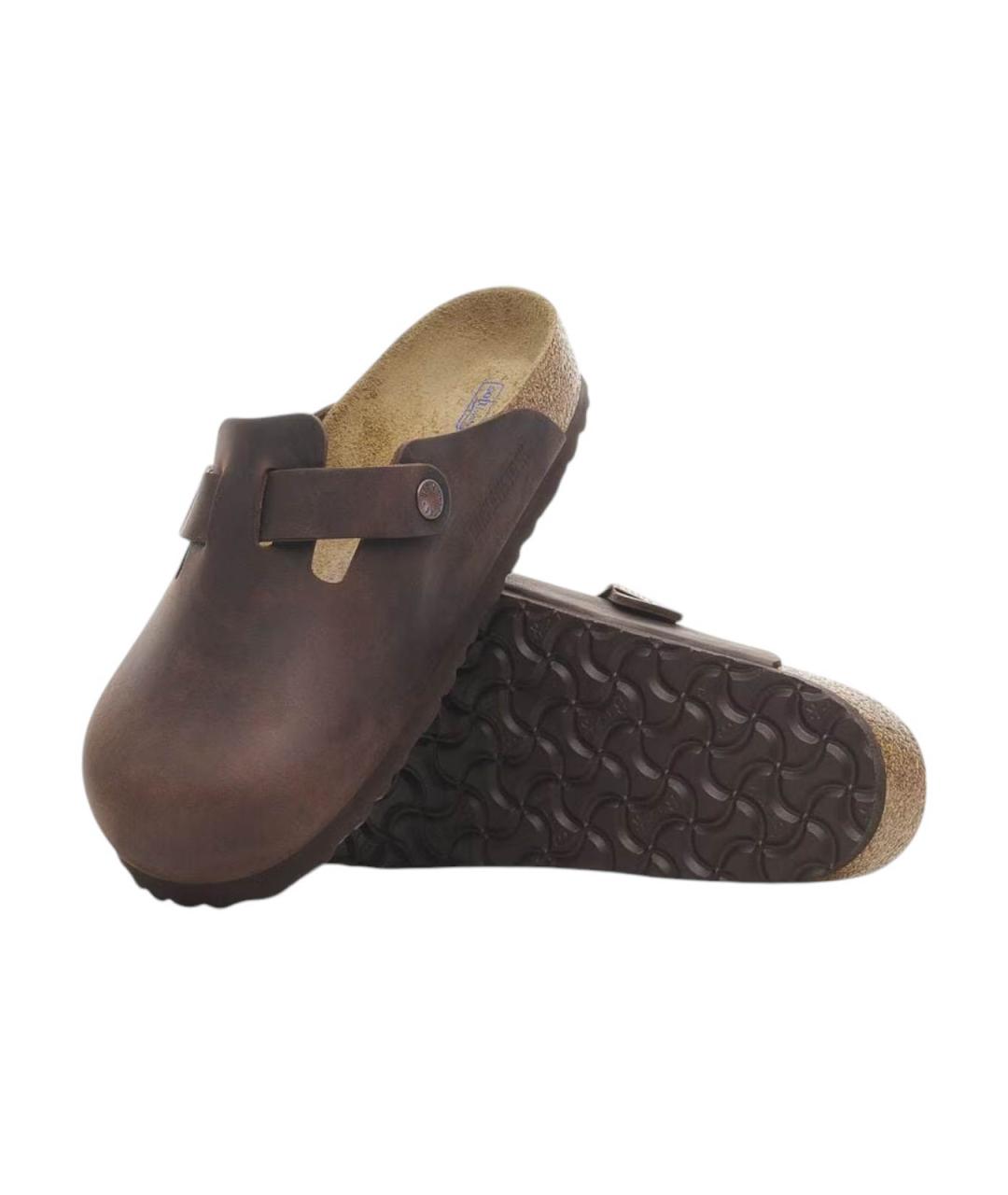 BIRKENSTOCK Коричневые кожаные сабо, фото 5