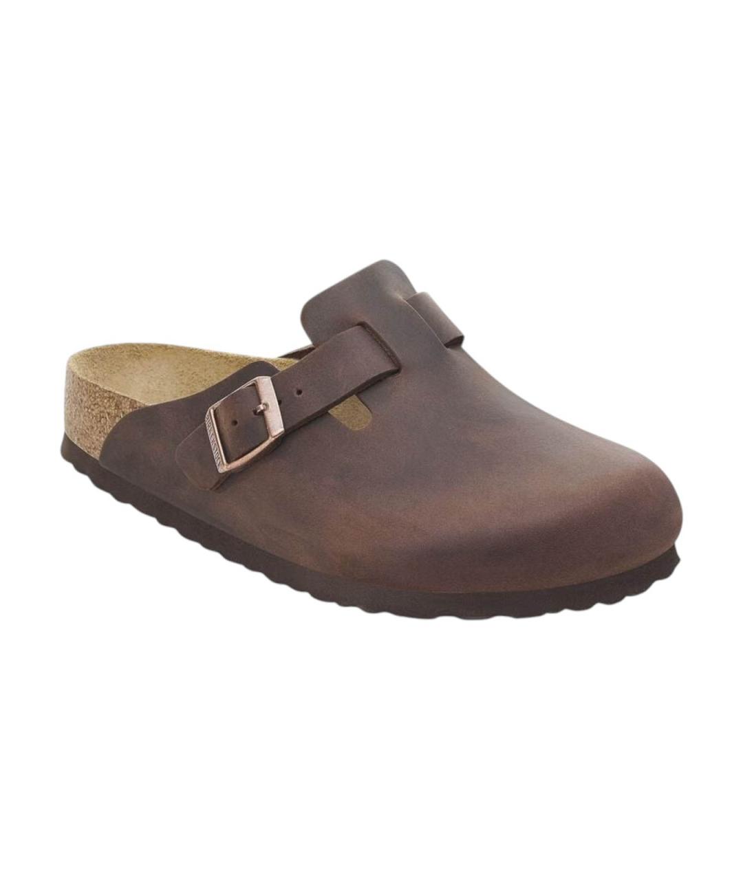 BIRKENSTOCK Коричневые кожаные сабо, фото 2