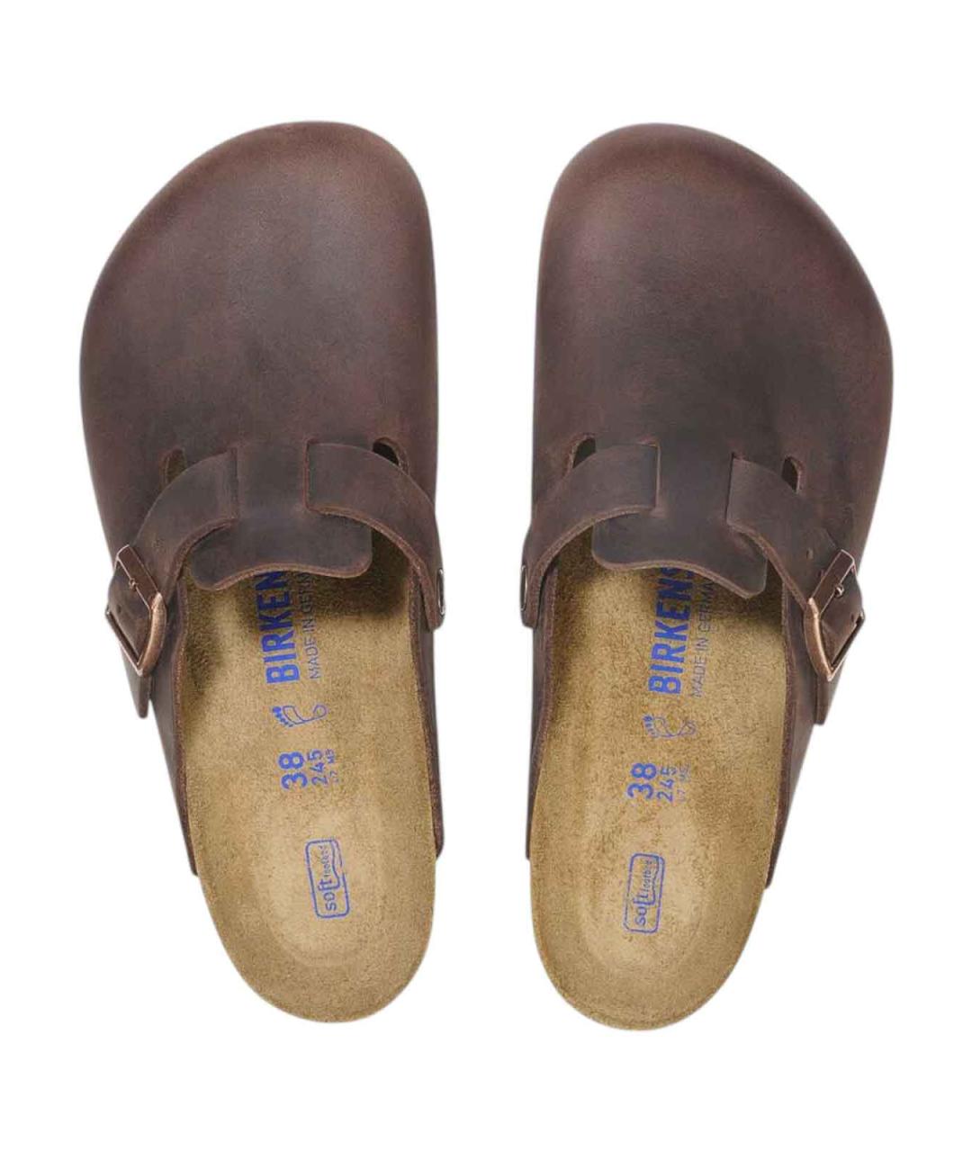 BIRKENSTOCK Коричневые кожаные сабо, фото 4