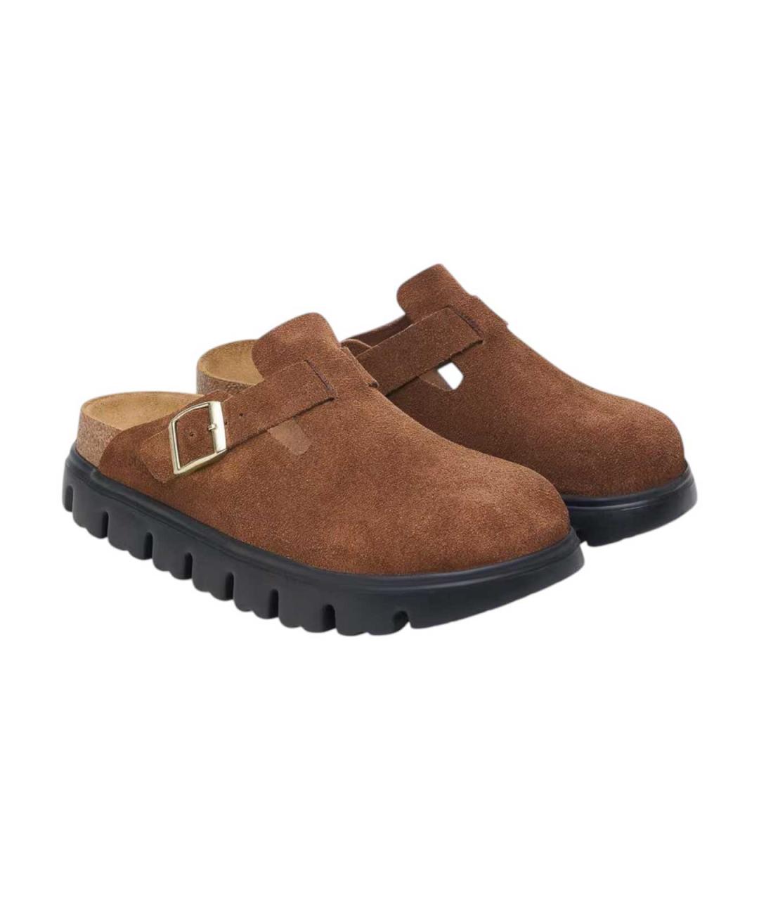 BIRKENSTOCK Коричневые замшевые сандалии, фото 5