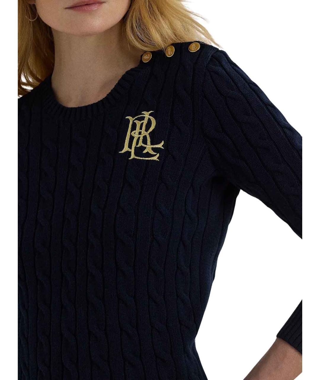RALPH LAUREN Синий хлопковый джемпер / свитер, фото 4