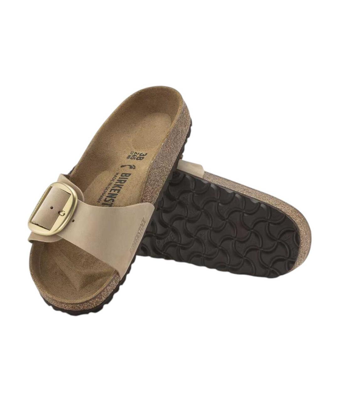 BIRKENSTOCK Бежевые замшевые шлепанцы, фото 3