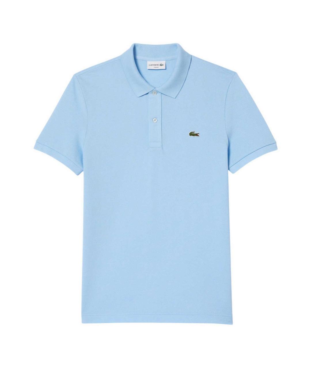 LACOSTE Голубое хлопковое поло с коротким рукавом, фото 1
