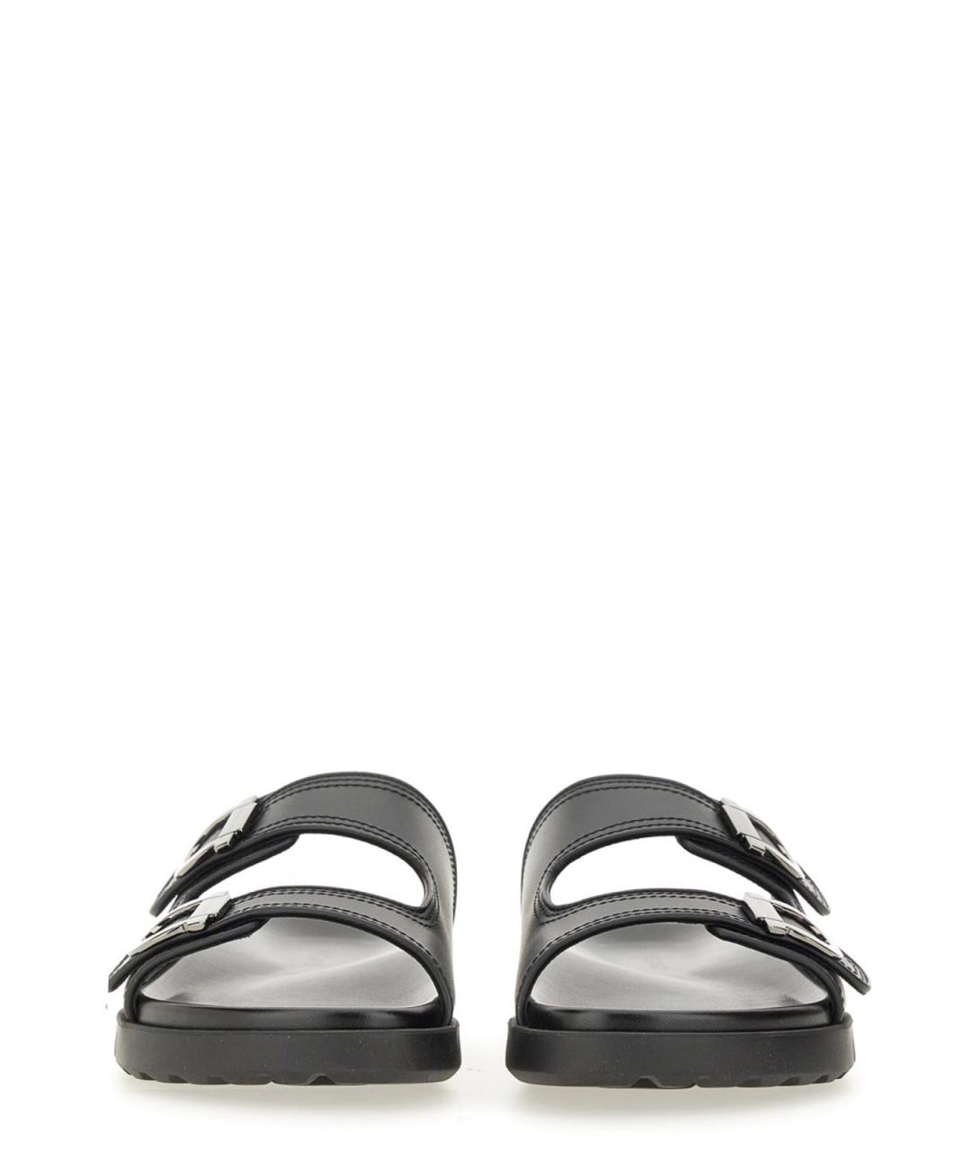 FERRAGAMO Черные кожаные сандалии, фото 4