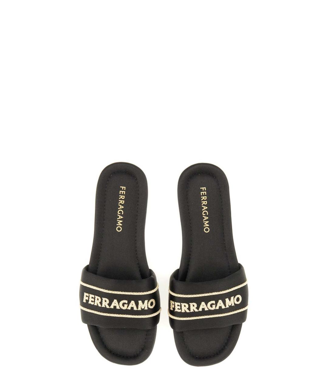 FERRAGAMO Черные кожаные сандалии, фото 5