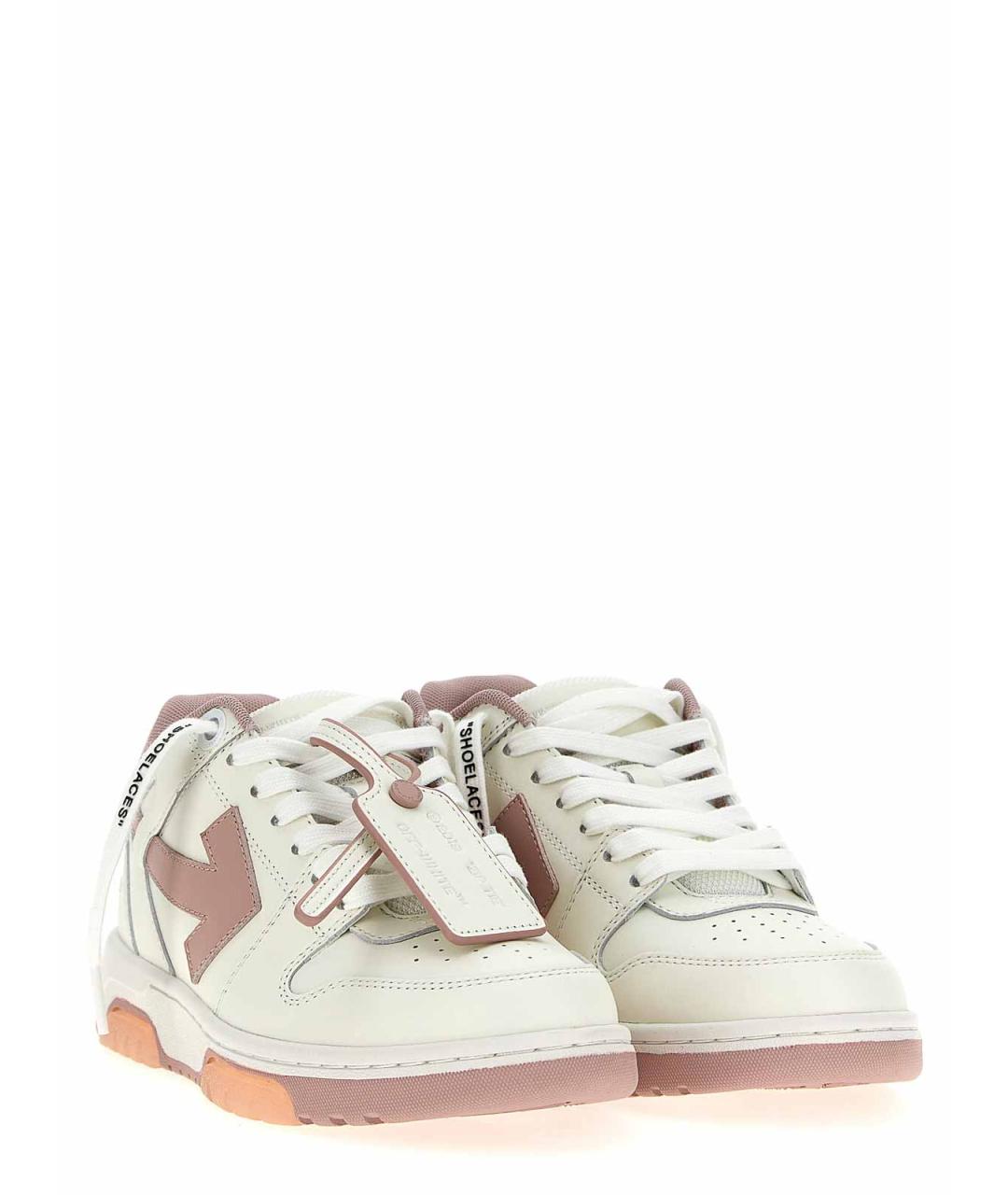 OFF-WHITE Бежевые кожаные кроссовки, фото 3